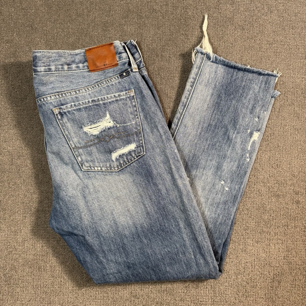 Lucky Brand Sienna Slim Boyfriend Jeans Women's 4/27 Med Wash Denim Distressed - Picture 4 of 16